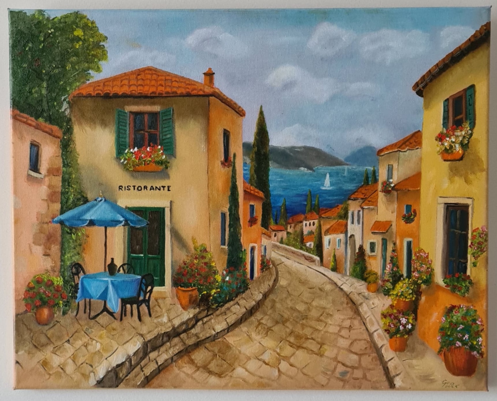 straatje in Italië in zacht ochtendlicht